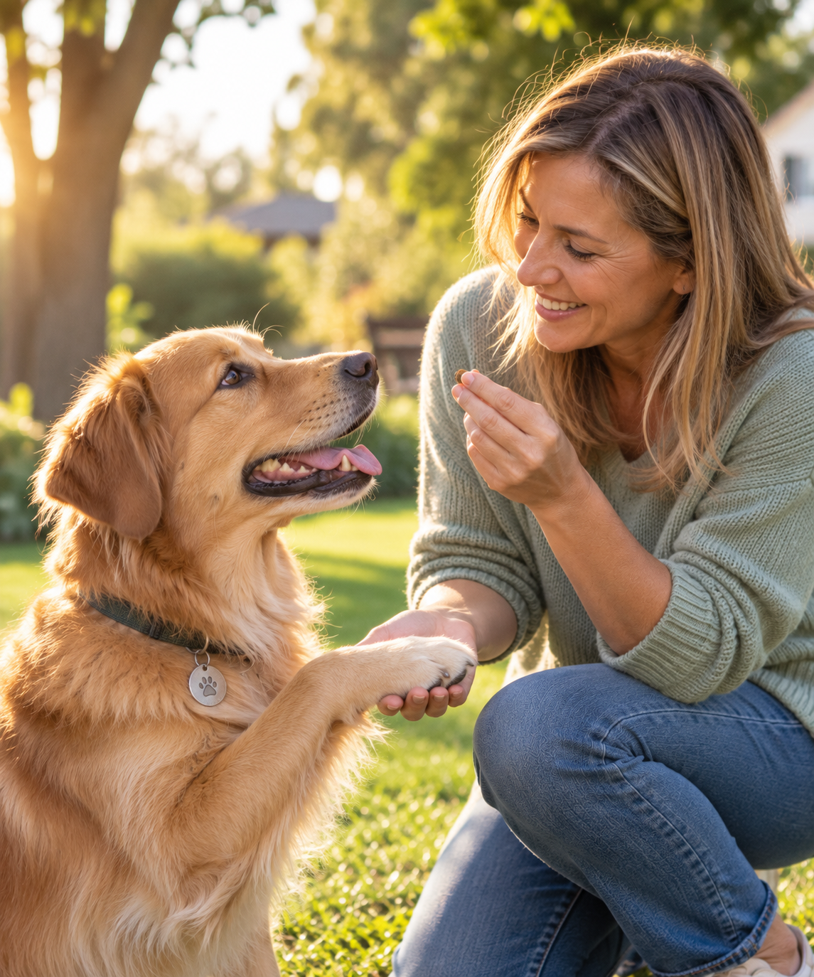Persona disfrutando y aprendiendo con su perro